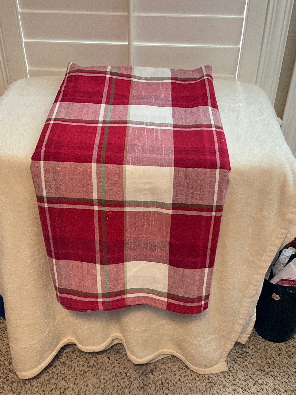 Plaid Red Cotton Table Runner - Brand